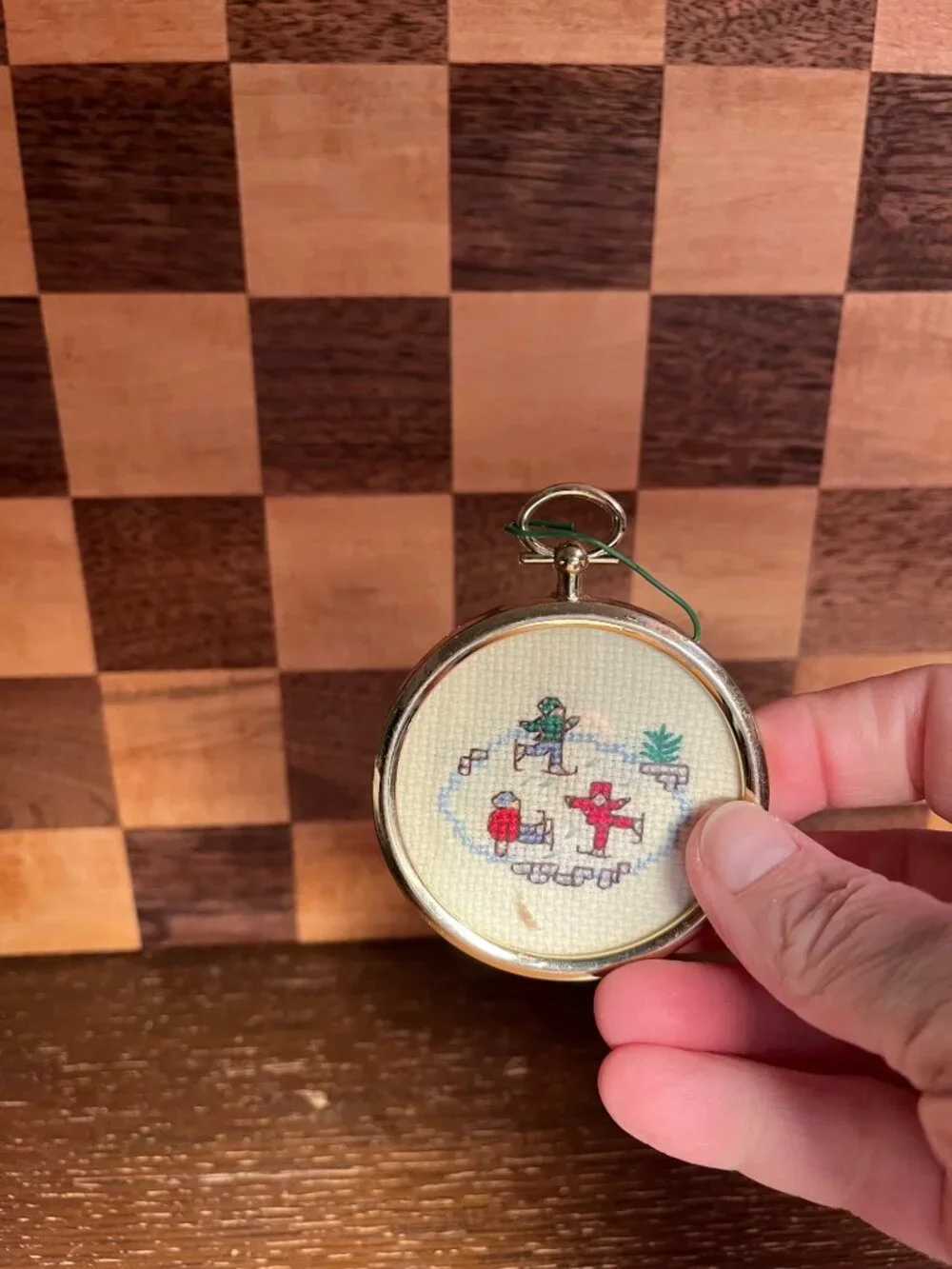 Skaters Counted Cross Stitch Ornament A836